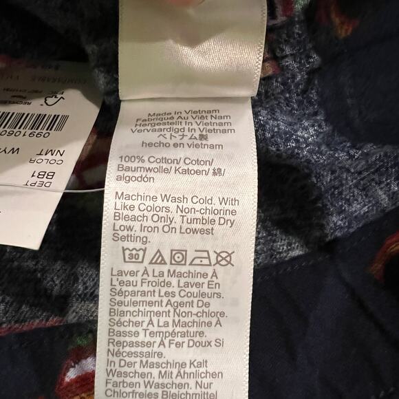 NWT J. Crew Men's Navy W/Christmas Tree & Truck Print Flannel Sleep Pant - LARGE - Picture 9 of 9